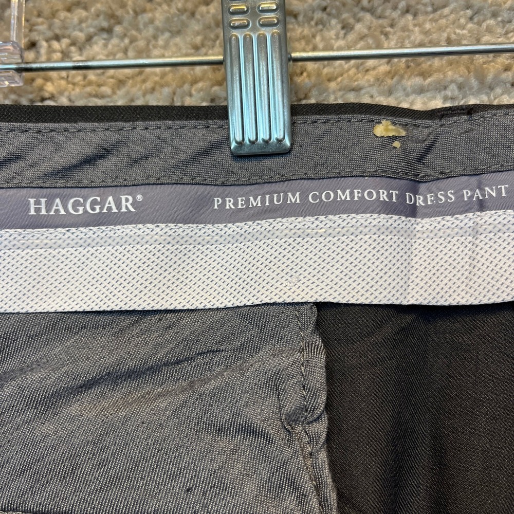 Haggar Premium Comfort Dress Pants Mens 44x29 Charcoal Gray Straight Fit Stretch - Picture 14 of 16
